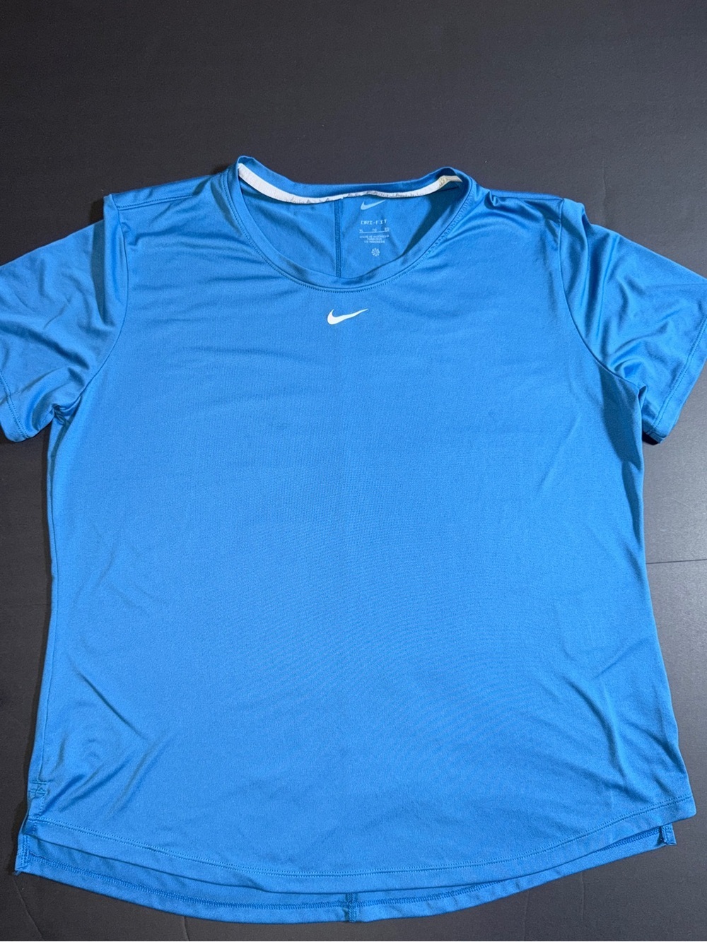 Nike Blue Crewneck Performance Tee with White Swoosh